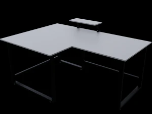 Angled computer desk 3D Model