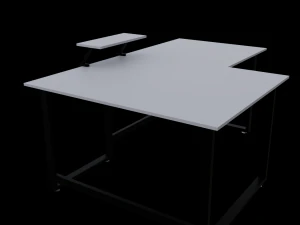 Angled computer desk 3D Model
