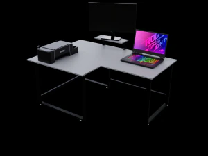 Angled computer desk 3D Model
