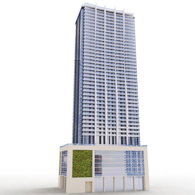 Building 1010 Brickell Miami 3D Модель .c4d .max .obj .3ds .fbx .stl .blend