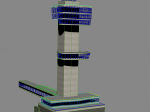 JFK Airport Flight Control Tower 3D Model