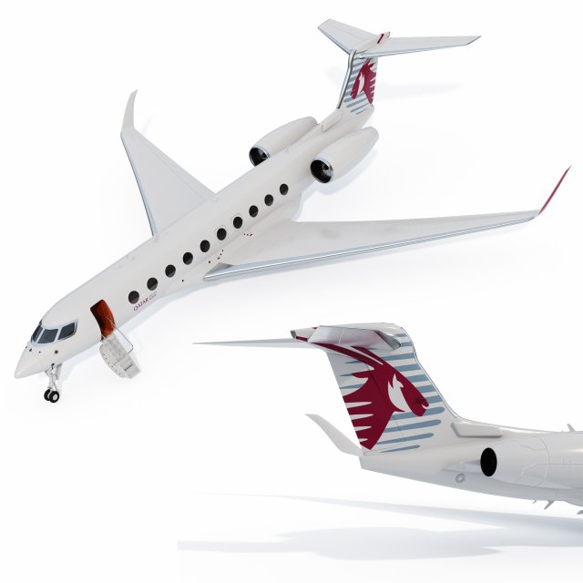 Airplane Gulfstream G700 Modello 3D .c4d .max .obj .3ds .fbx .stl .blend 