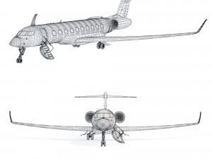 Airplane Gulfstream G700 Modello 3D