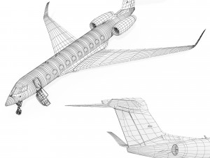 Airplane Gulfstream G700 Modello 3D