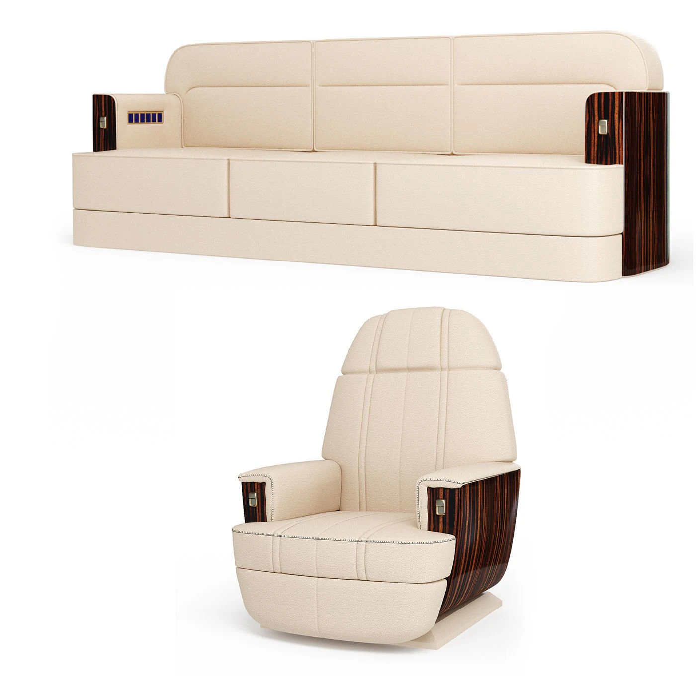 Airplane furniture 3D Model .c4d .max .obj .3ds .fbx .stl .blend 