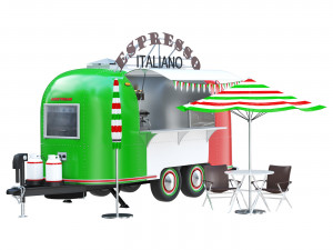 Airstream coffee bar trailer Modelo 3D