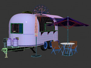 Airstream coffee bar trailer Modelo 3D