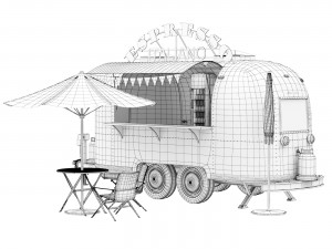 Airstream coffee bar trailer Modelo 3D