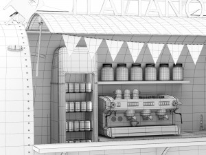 Airstream coffee bar trailer Modelo 3D