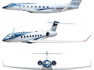 Aircraft Gulfstream G800 3D Model