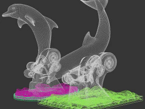 Ice sculpture Dolphin 3D Model