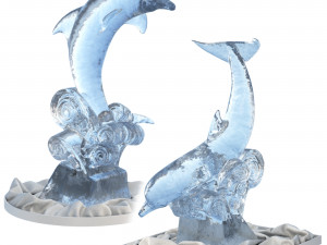 Ice sculpture Dolphin 3D 模型