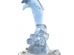 Ice sculpture Dolphin 3D Model