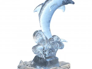 Ice sculpture Dolphin 3D Model