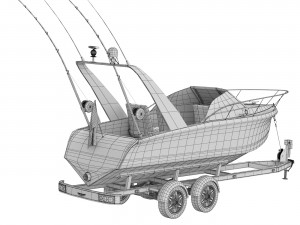 Pleasure fishing boat 3D Model