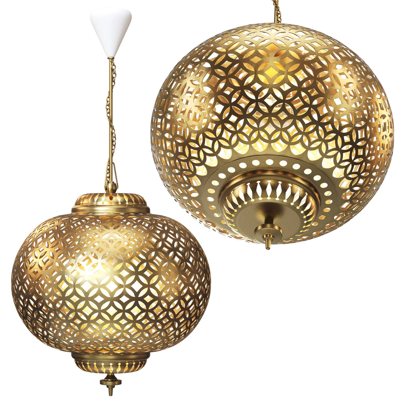 Oriental ceiling lamp 3D Model .c4d .max .obj .3ds .fbx .stl .blend 