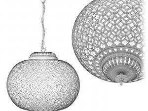 Oriental ceiling lamp 3D Model