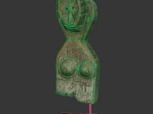 Antique guardian figurine from Nepal 3D Model