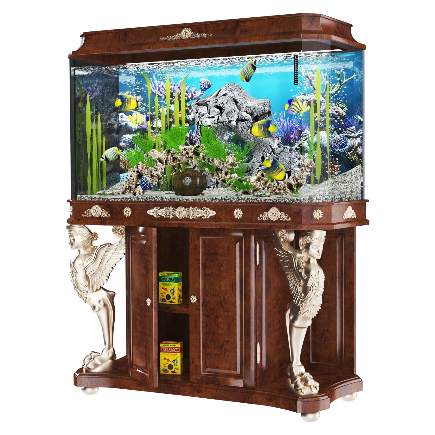 Aquarium 3D Model .c4d .max .obj .3ds .fbx .stl .blend 