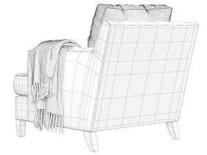 Armchair Charlotte Modello 3D