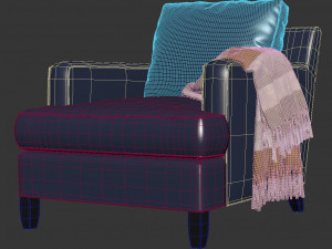 Armchair Charlotte Modello 3D