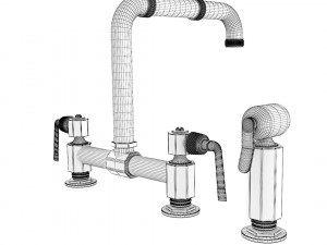 Mixer Atlas Two Hole Bridge Model 3D