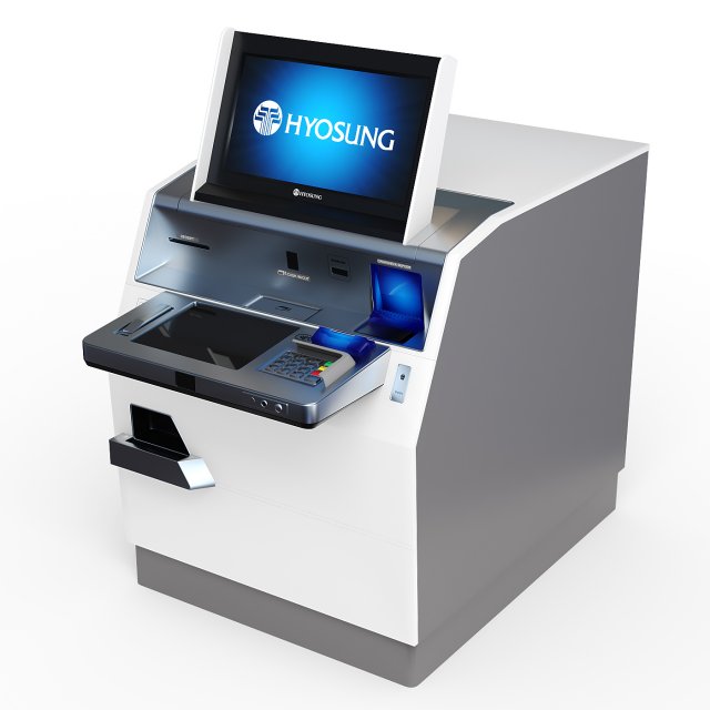 ATM Nautilus Hyosung MX8800 3D Model .c4d .max .obj .3ds .fbx .stl .blend 