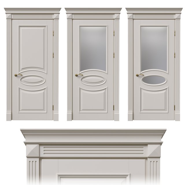 Attica doors 3D Model .c4d .max .obj .3ds .fbx .stl .blend 