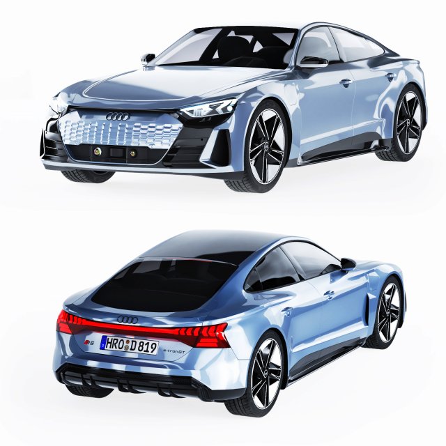 Audi E-tron RS GT 2021 Model 3D .c4d .max .obj .3ds .fbx .stl .blend 