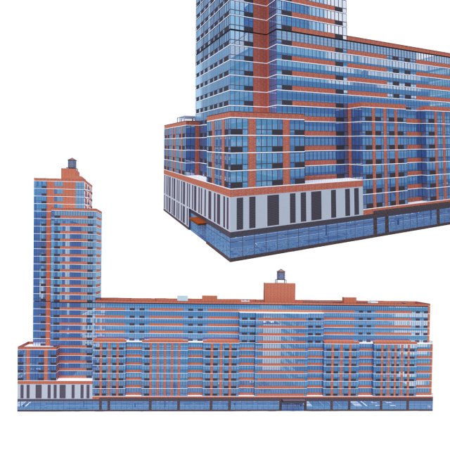 AVA High Line Building 3D Model .c4d .max .obj .3ds .fbx .stl .blend 