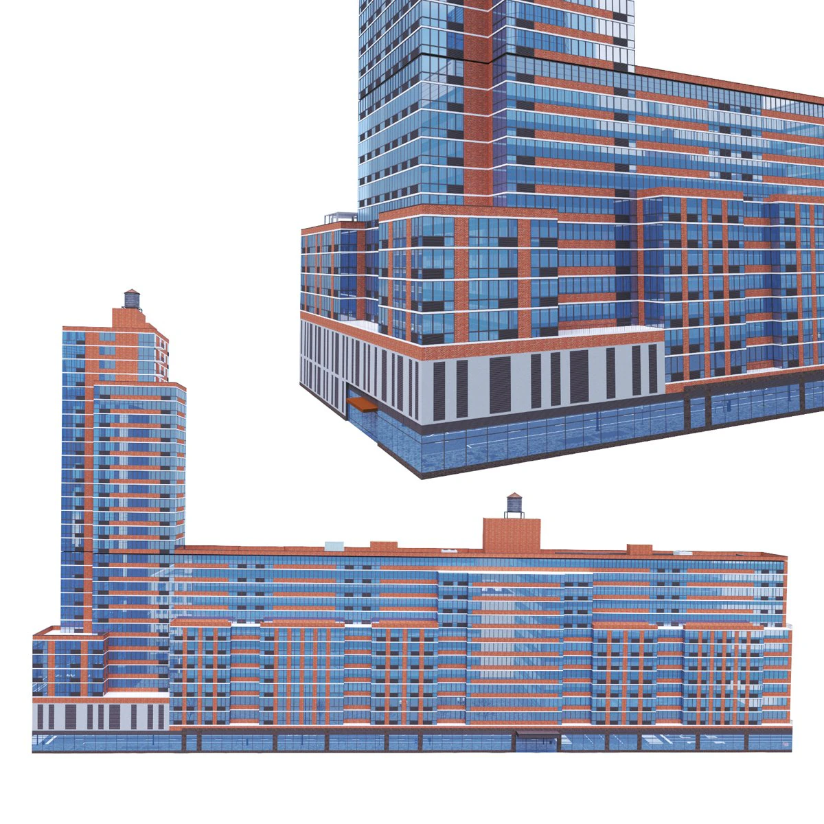 AVA High Line Building 3D Model .c4d .max .obj .3ds .fbx .stl .blend 