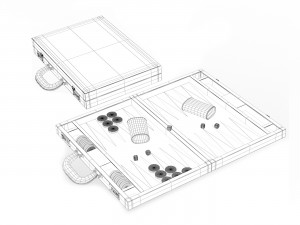 Backgammon Hattrick backgammon map 3D Model