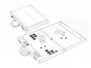 Backgammon Hattrick backgammon map 3D Model