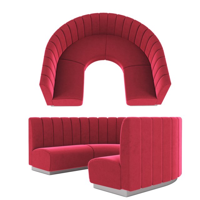 Sofa for restaurant cafe 3D Модель .c4d .max .obj .3ds .fbx .stl .blend 