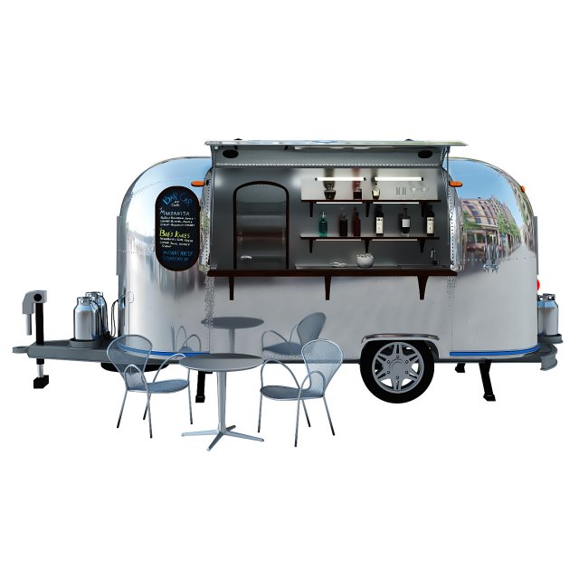 Trailer Bar Car Airstream 1965 3D Модель .c4d .max .obj .3ds .fbx .stl .blend 