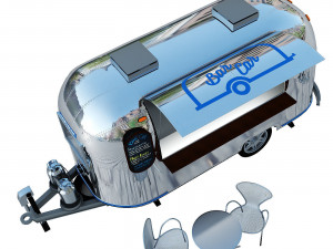 Trailer Bar Car Airstream 1965 3D Модель