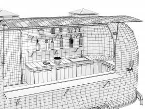 Trailer Bar Car Airstream 1965 3D Модель