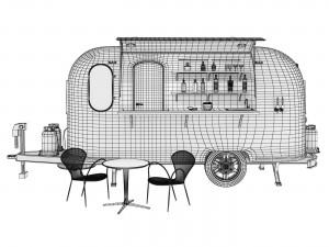 Trailer Bar Car Airstream 1965 3D Модель