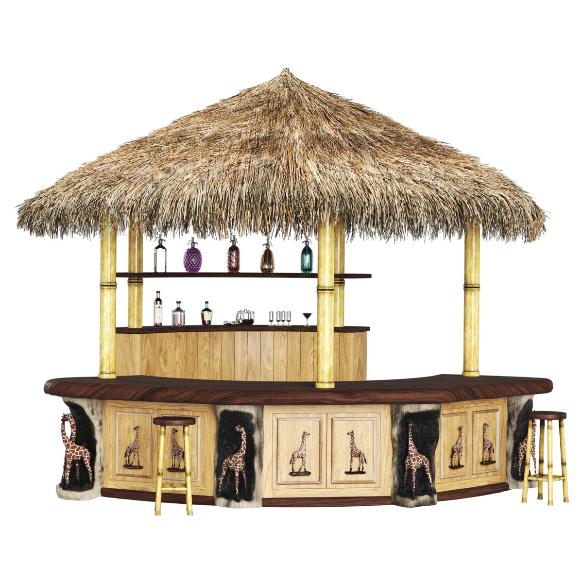 Bar Giraffes 3D Model .c4d .max .obj .3ds .fbx .stl .blend