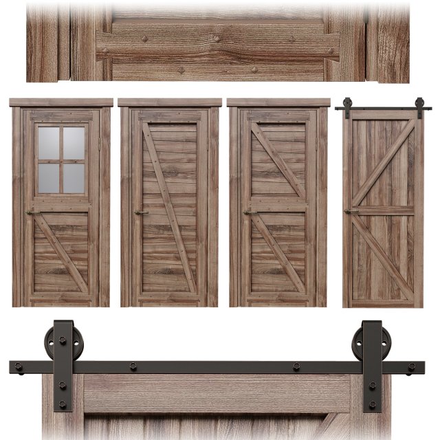 Barn doors 2 3D 模型 .c4d .max .obj .3ds .fbx .stl .blend 