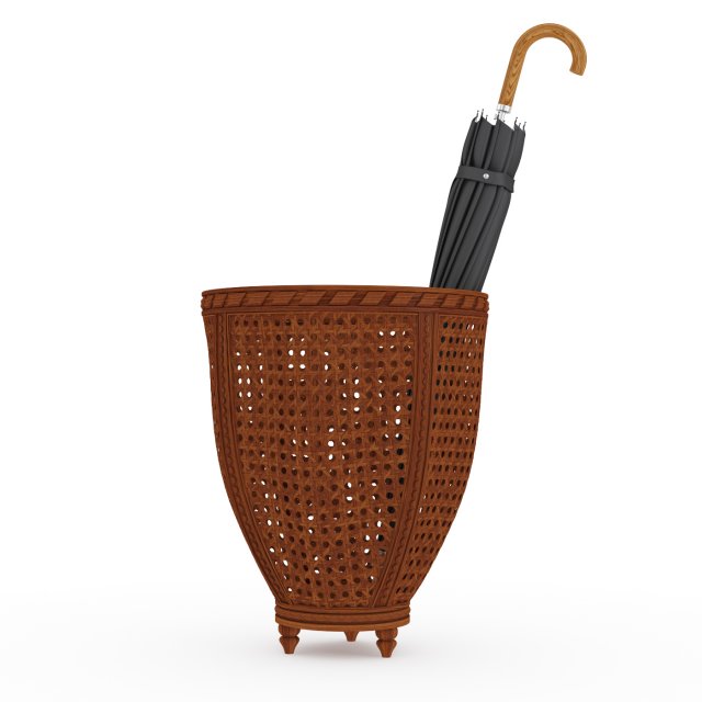 Basket with umbrella Model 3D .c4d .max .obj .3ds .fbx .stl .blend 