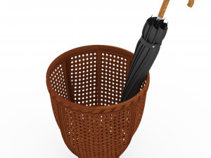 Basket with umbrella Model 3D