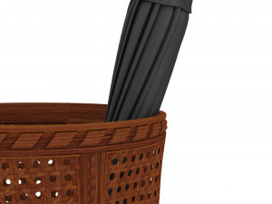 Basket with umbrella Model 3D