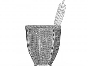 Basket with umbrella Model 3D