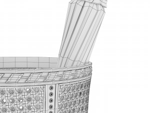 Basket with umbrella Model 3D