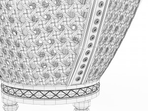 Basket with umbrella Model 3D
