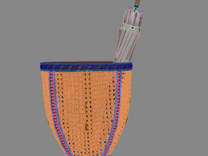 Basket with umbrella Model 3D