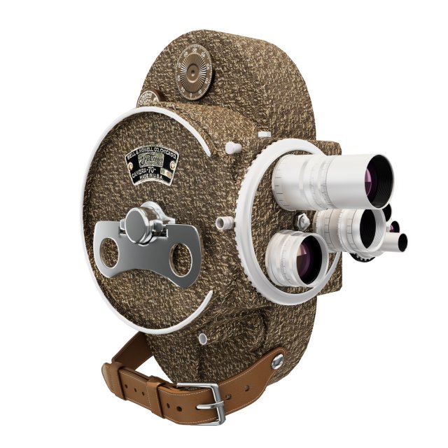 Movie camera Bell Howell Filmo 70E 3D Model .c4d .max .obj .3ds .fbx .stl .blend 