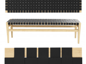 Bench Leather weave 3D Model