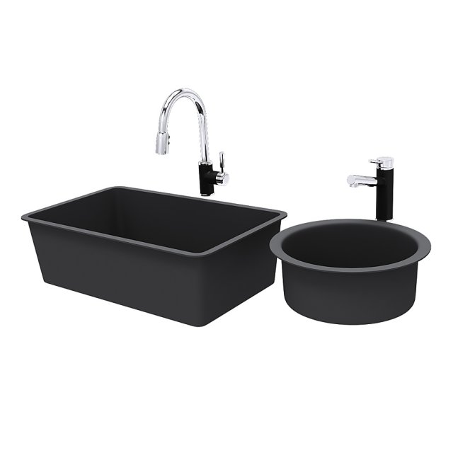 Blanco mixer tap and washbasin Modelo 3D .c4d .max .obj .3ds .fbx .stl .blend 